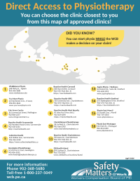 Map of Physiotherapy Clinics that offer Direct Access